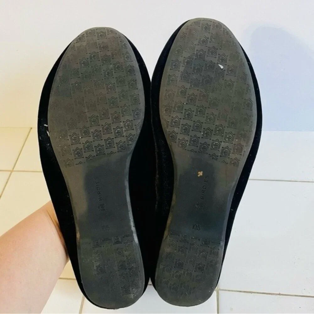 Birdies Black Velvet Loafers Size 10.5